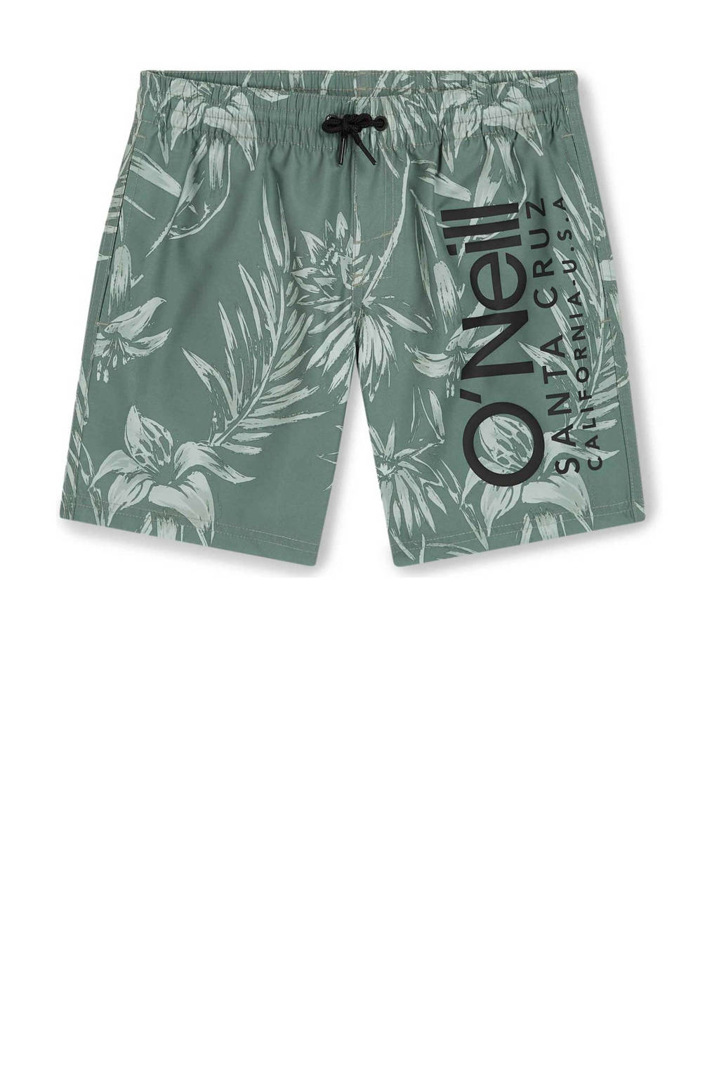 zwemshort met logo donkergroen