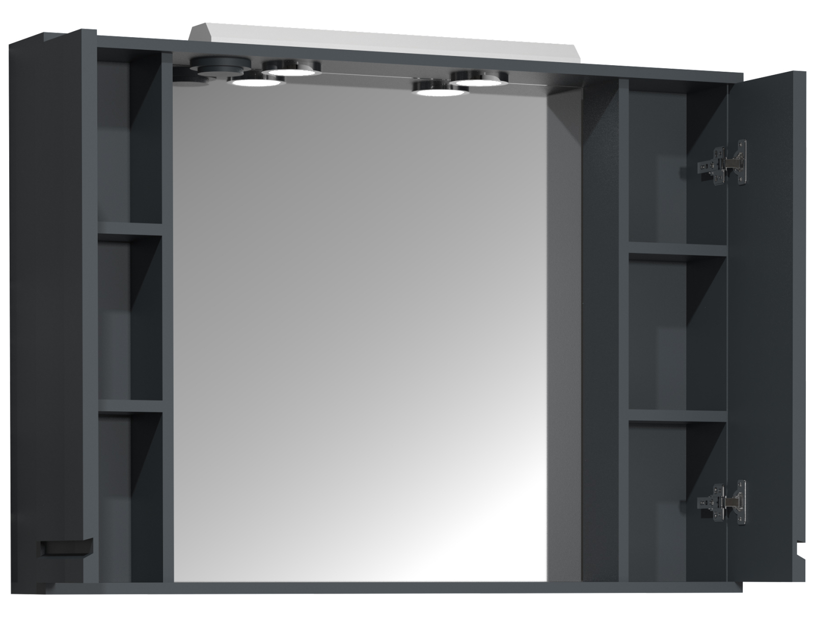 Spiegelschrank SILORA XL - anthrazit - mit Beleuchtung - 100 cm