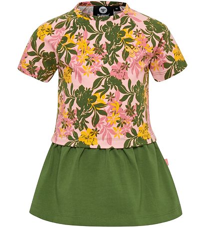 Hummel Kleid - HMLAuli - Pink/Grün m. Blumen