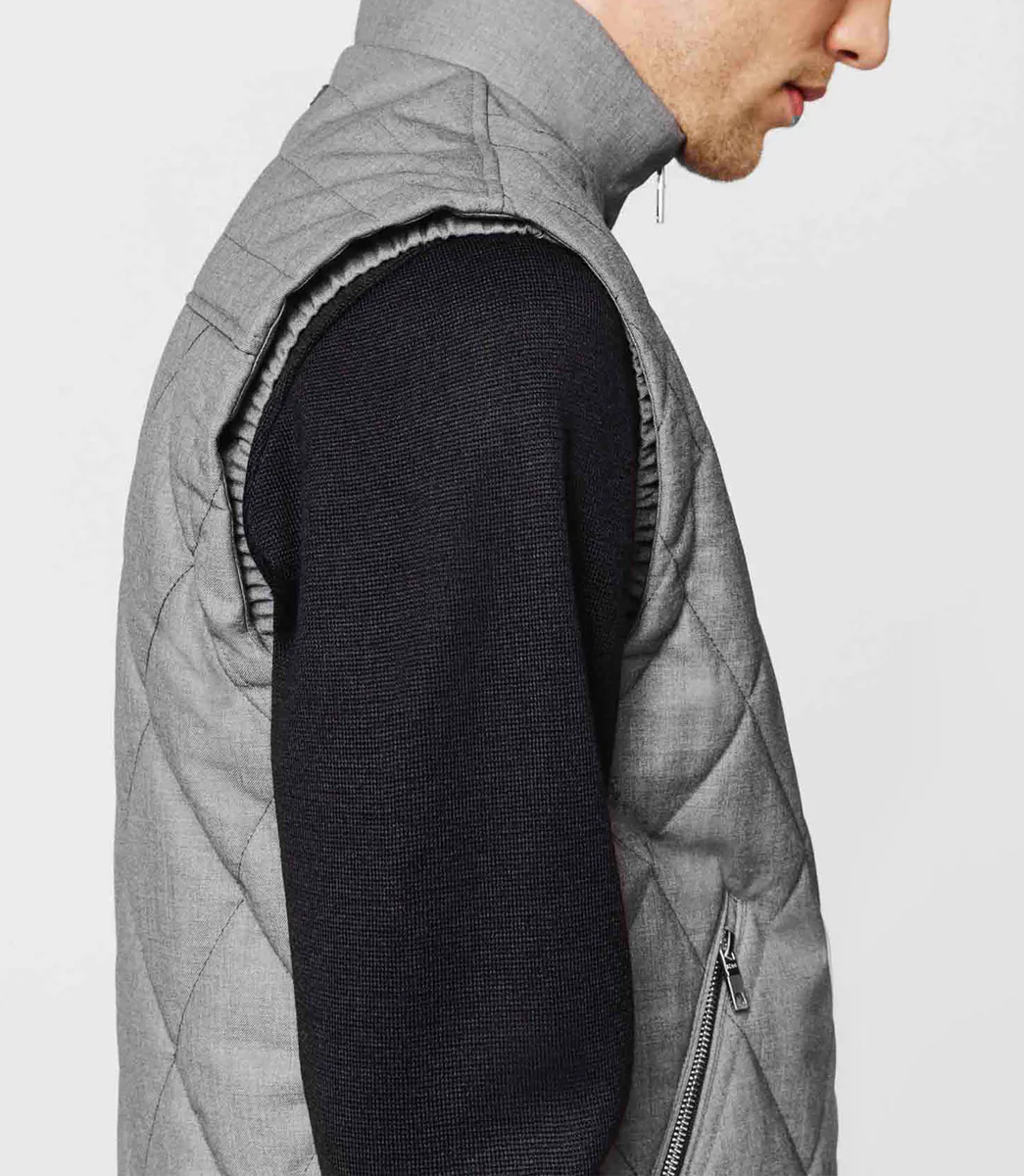 Doudoune chevron gris 