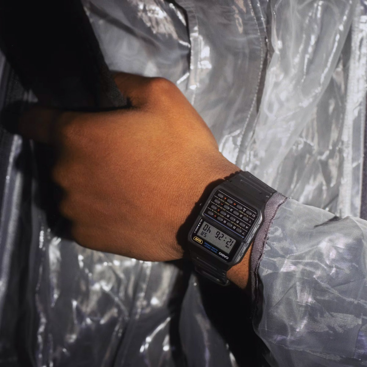 (34mm) Vintage Edgy Calculator Chronograph Unisex Armbanduhr Digital (CA-53W-1ER) - Schwarz