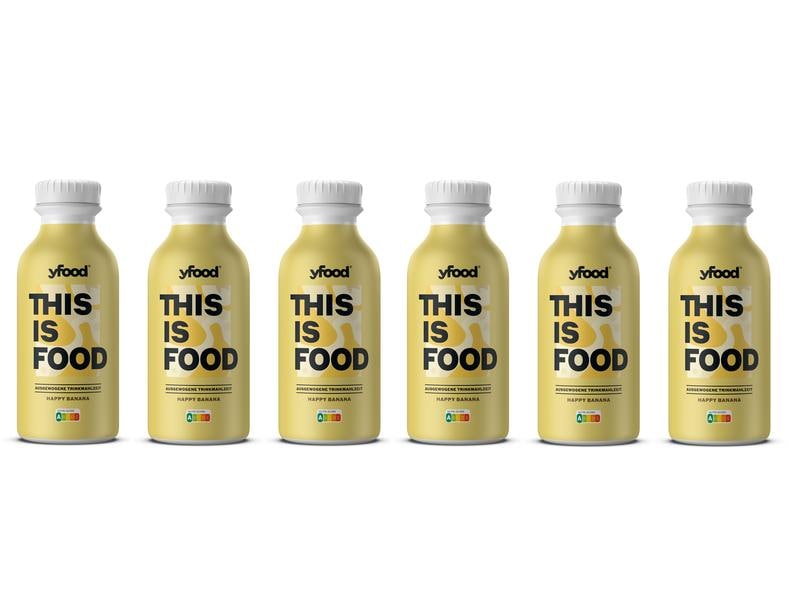 YFOOD Trinkmahlzeit Happy Banana 6 x 500 ml Trinkmahlzeit mit Proteinen, Vitaminen & Mineralstoffen