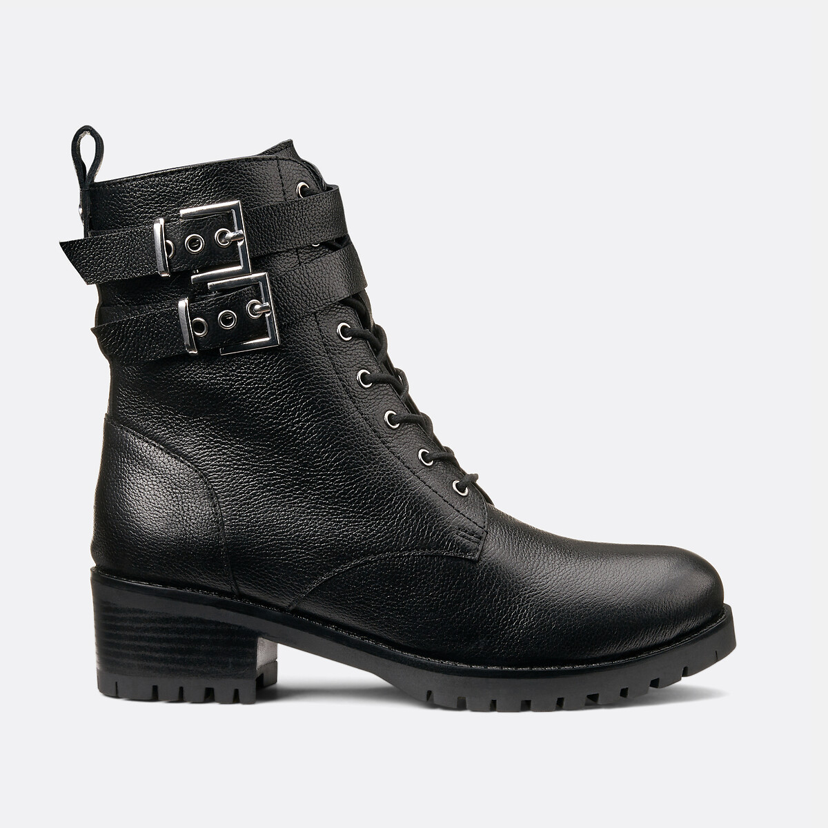 COSMOPARIS<br>Botas de tornozelo Davina em couro granulado, com cadarços
