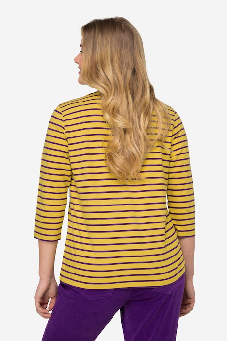 Ringelshirt, Regular Fit, Rundhals, 3/4 Arm