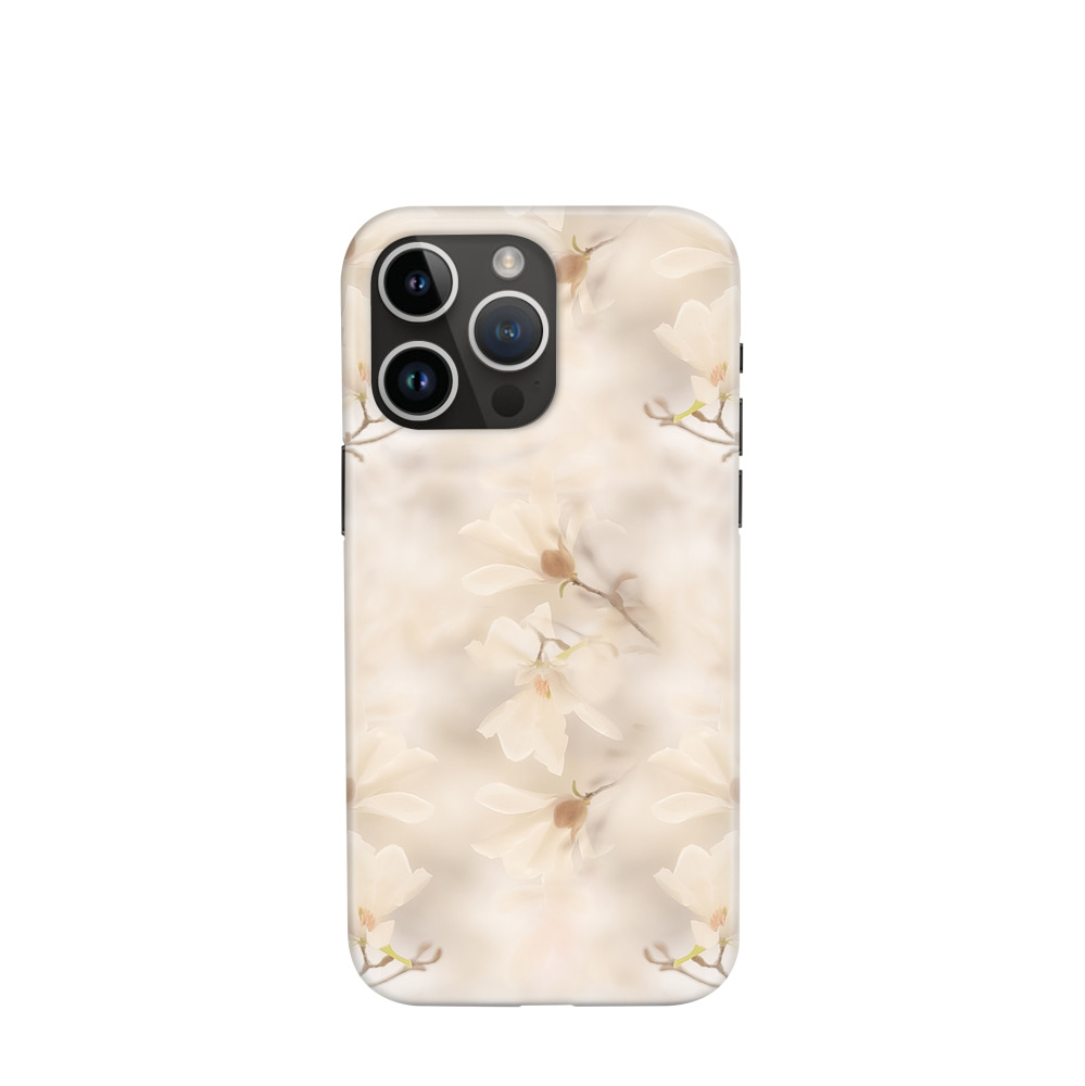 iPhone 14 Pro Max Hybrid (Kunststoff / Gummi) Hülle Blütenlicht - Beige