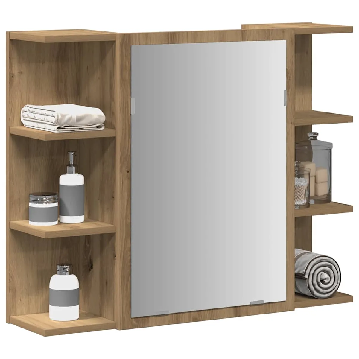 vidaXL Armoire à miroir de salle de bain - Chêne artisanal