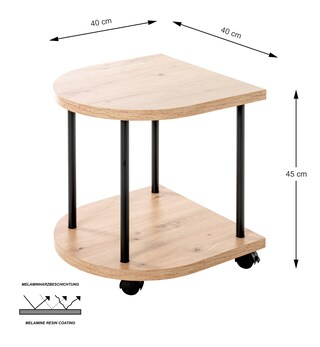 Beistelltisch IMOLA Ø 40 cm Eiche-Dekor hell/schwarz