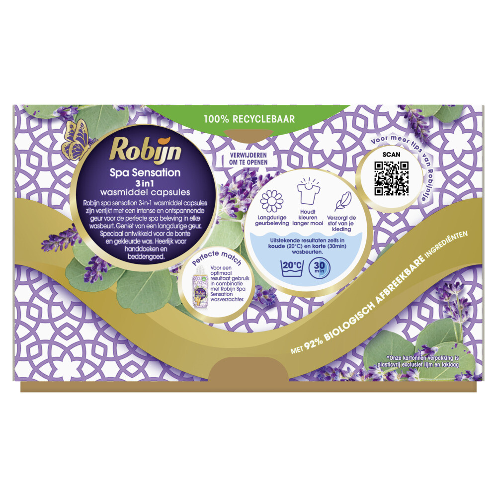 4x Robijn Wascapsules 3-in-1 Spa Sensation15 stuks