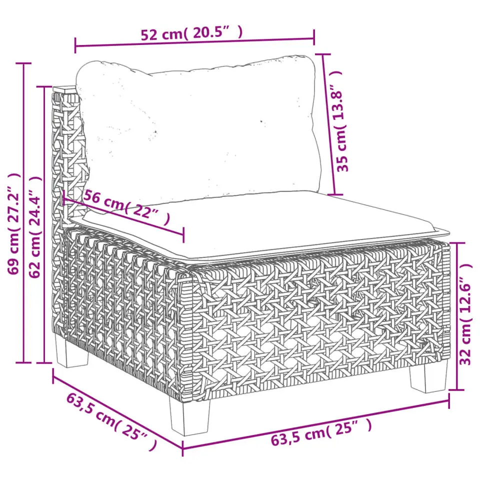 vidaXL - Tuinbank - Zwart - Poly rattan