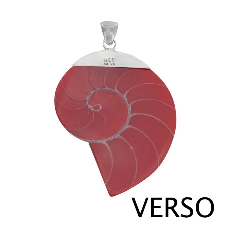 Pendentif Argent Nautile Coquillage et Résine