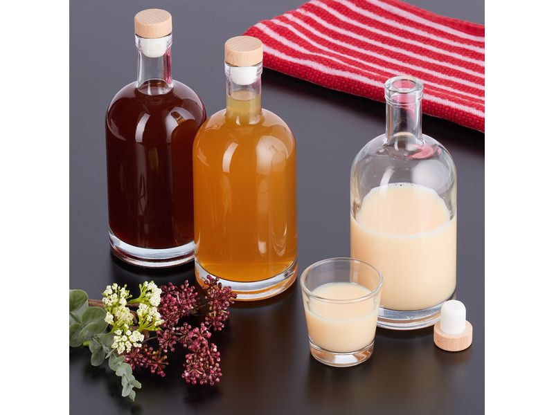 relaxdays Einmachflasche 500 ml, 12 Stück Transparente Schnapsflaschen