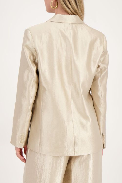 Beige blazer satijnen look