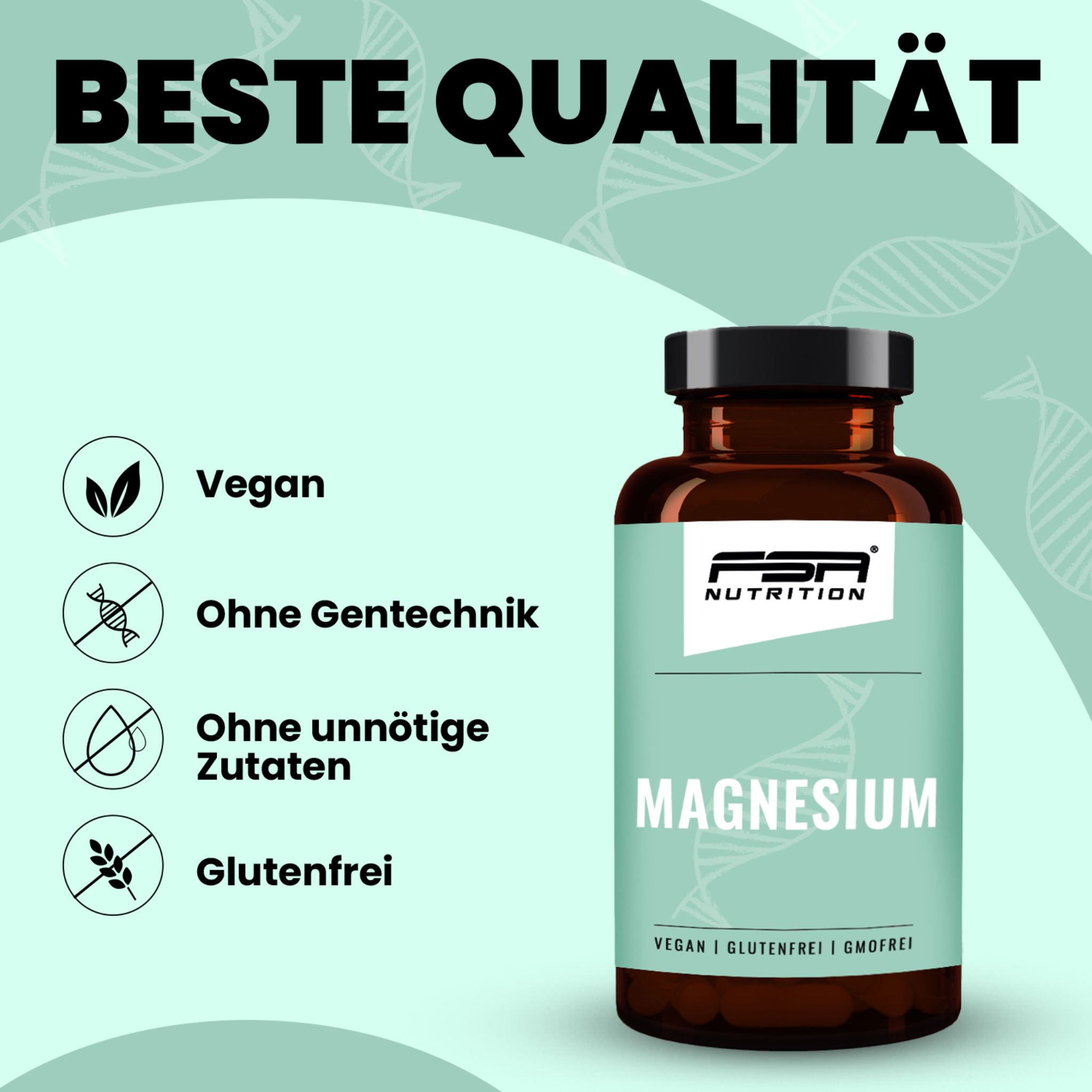 FSA NUTRITION Magnesium Bisglycinat und Citrate 120 Kapseln im Glas