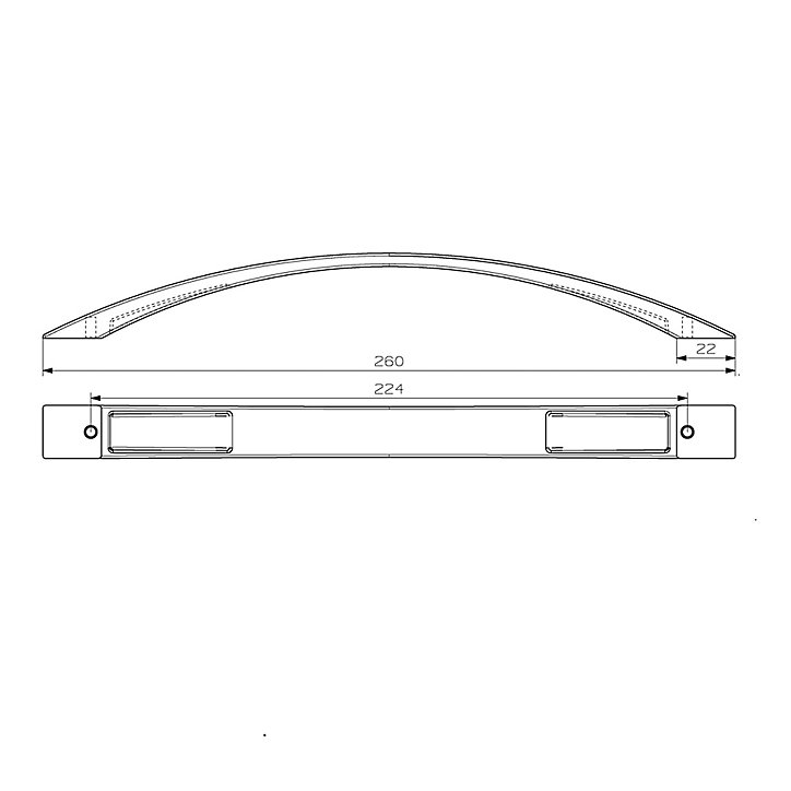 Poignée de meuble de cuisine GoodHome Sabaku Argent L. 26 cm, 2 pièces