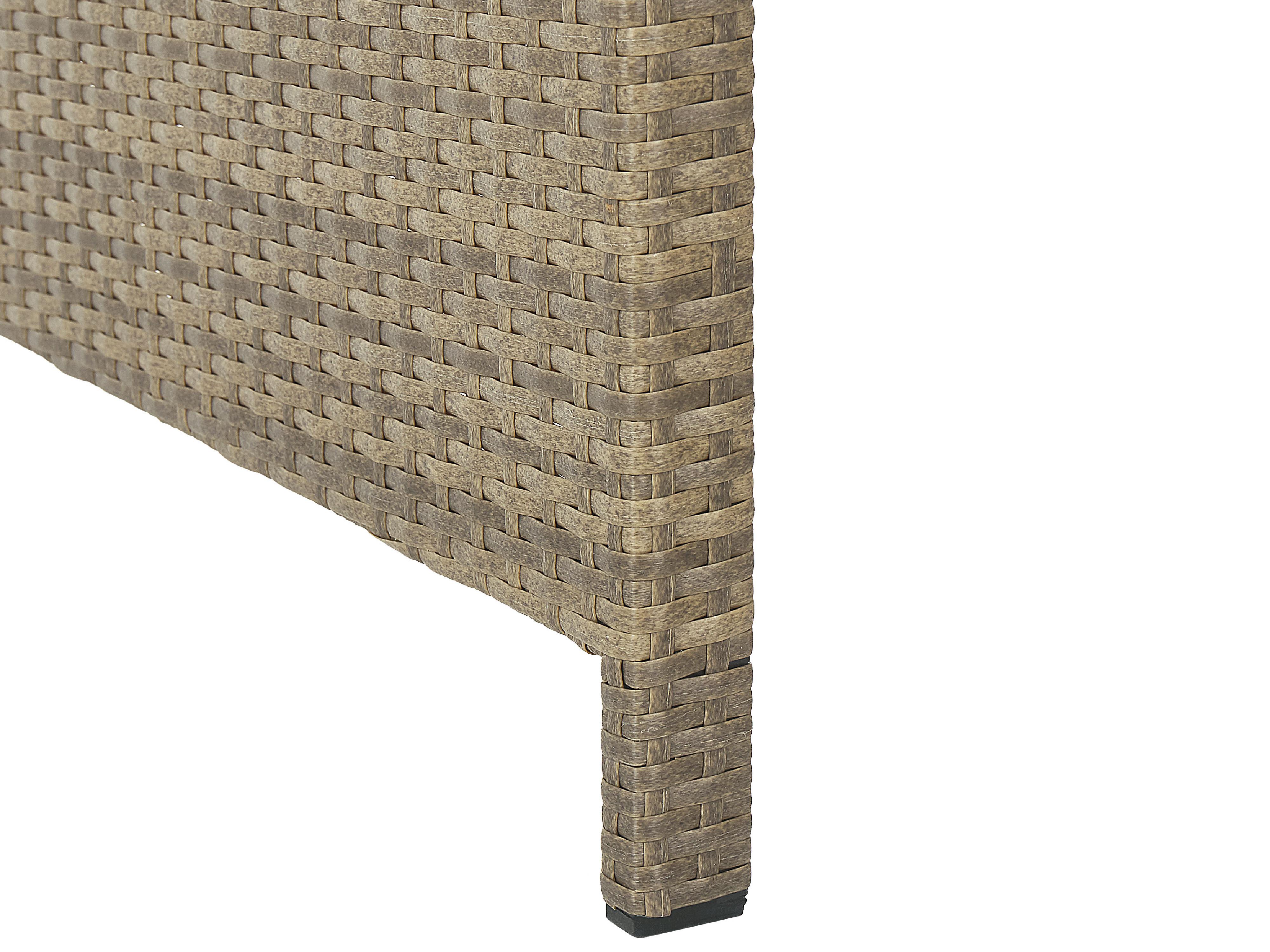 Loungeset met tafel en ottomaan 5-zits FONTI met kussens PE rotan Bruin