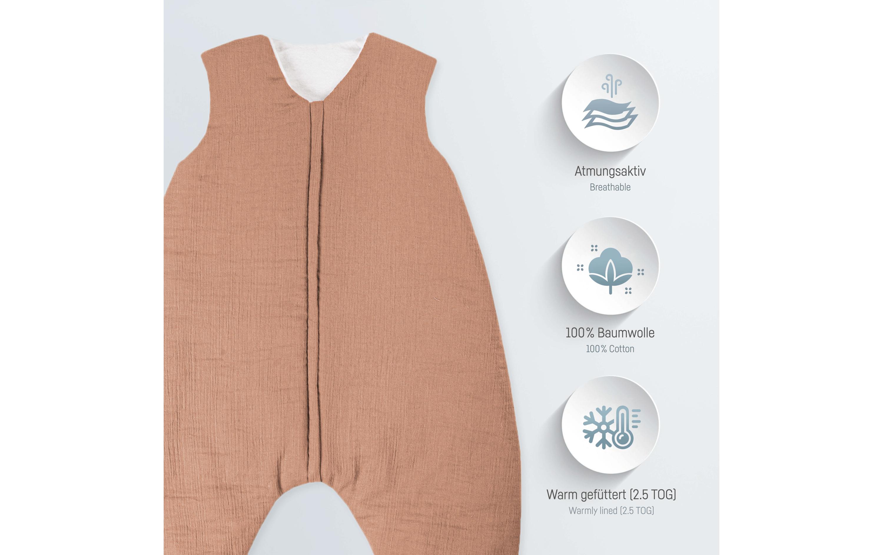 Baby-Ganzjahrschlafsack Jumper gefüttert Dune 104 cmSchlafsack für aktive Kinder