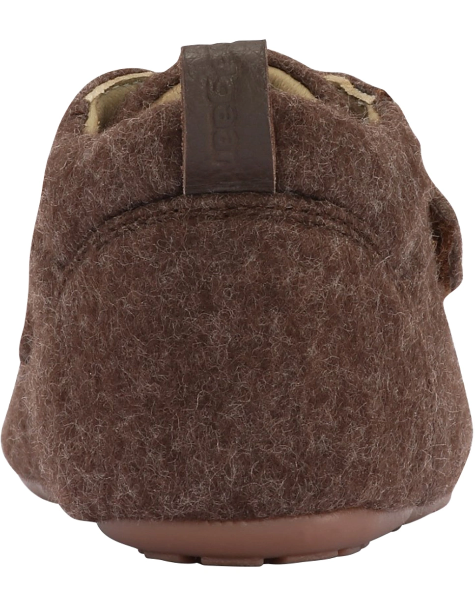 Klett-Krabbelschuhe TANNU WOOL in brown