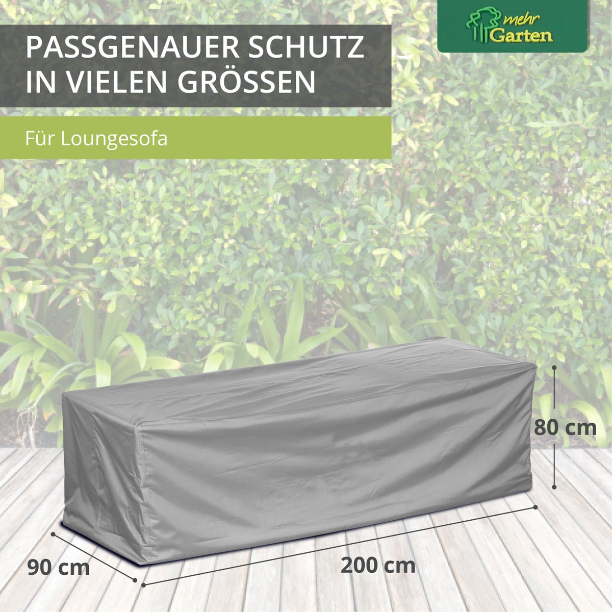More Garden - Premium PROTECT Lounge Sofahoes, afmetingen: 245 (B) x 100 (D) x 80 (H) cm | Waterdichte, uv-bestendige en ademende tuinmeubelhoes van robuuste stof | Taupe (lichtgrijs)