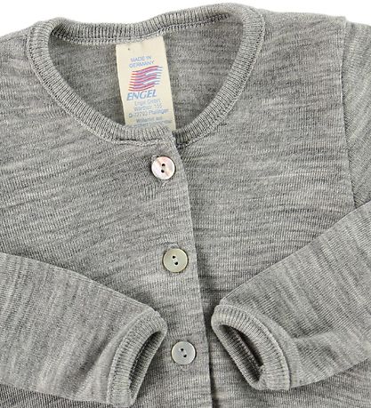 Engel Cardigan - Wolle/Seide - Graumeliert