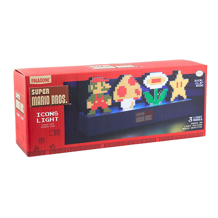 Veilleuse LED USB Super Mario Bros 2D Nintendo sans fil Paladone l.30cm x H.11,5cm x P.7,5cm