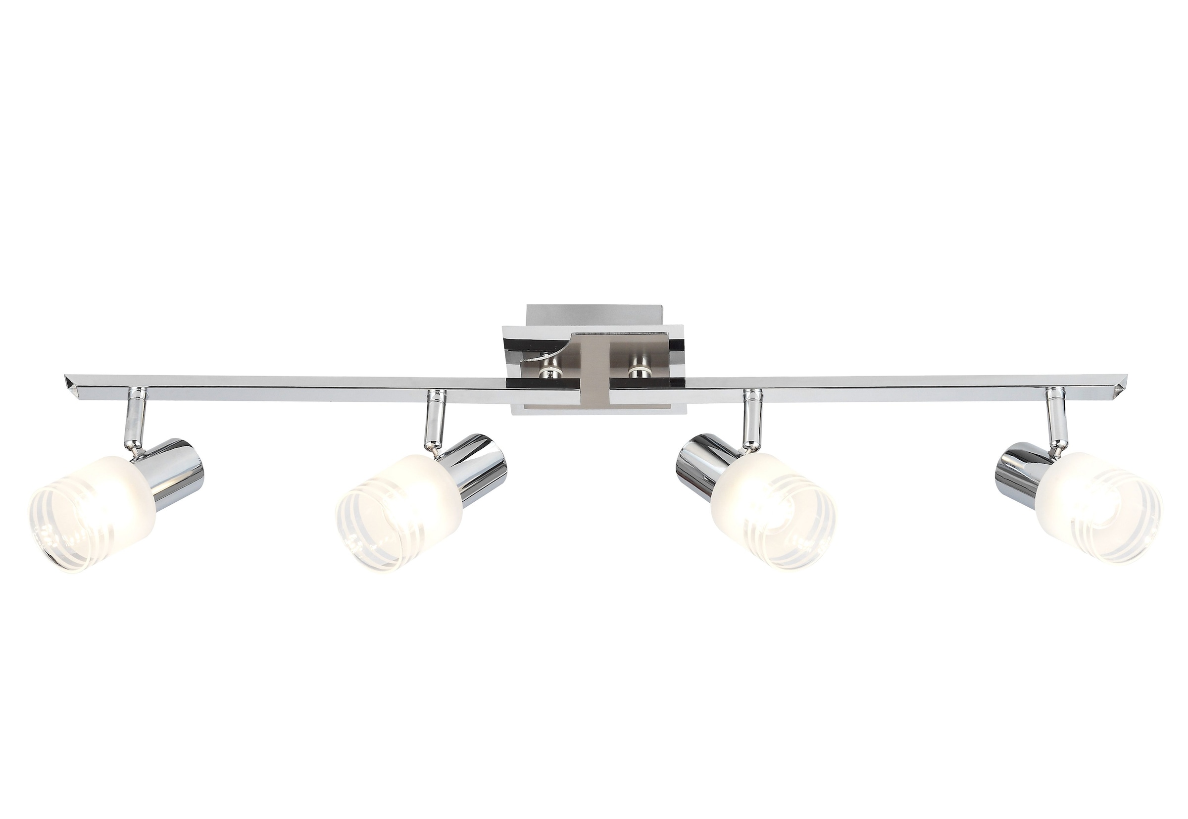 Brilliant LED Deckenstrahler »LEA« E14 LED Spotrohr 4flg eisen7chrom/weiss, E14 max. 4W, schwenkbar, silber