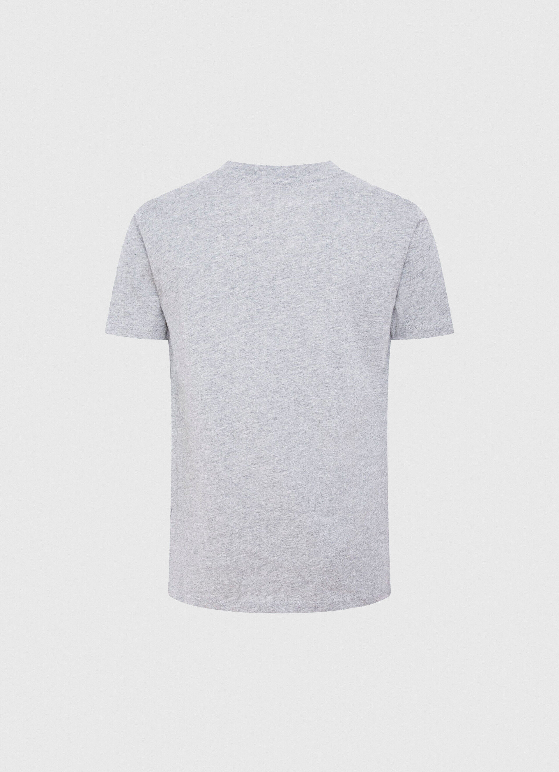 Camiseta de algodão com logotipo estampado - cinza mesclado