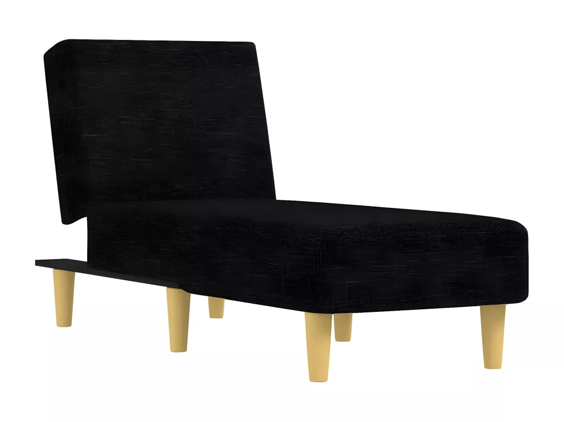 Chaise longue noir tissu
