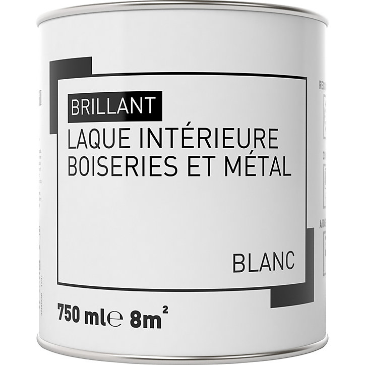 Laque intérieure bois et métal brillant blanc 750ml