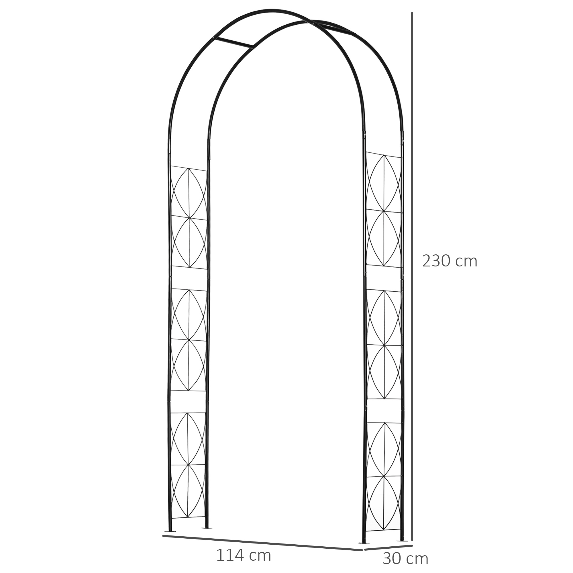 Arco de jardim preto Outsunny