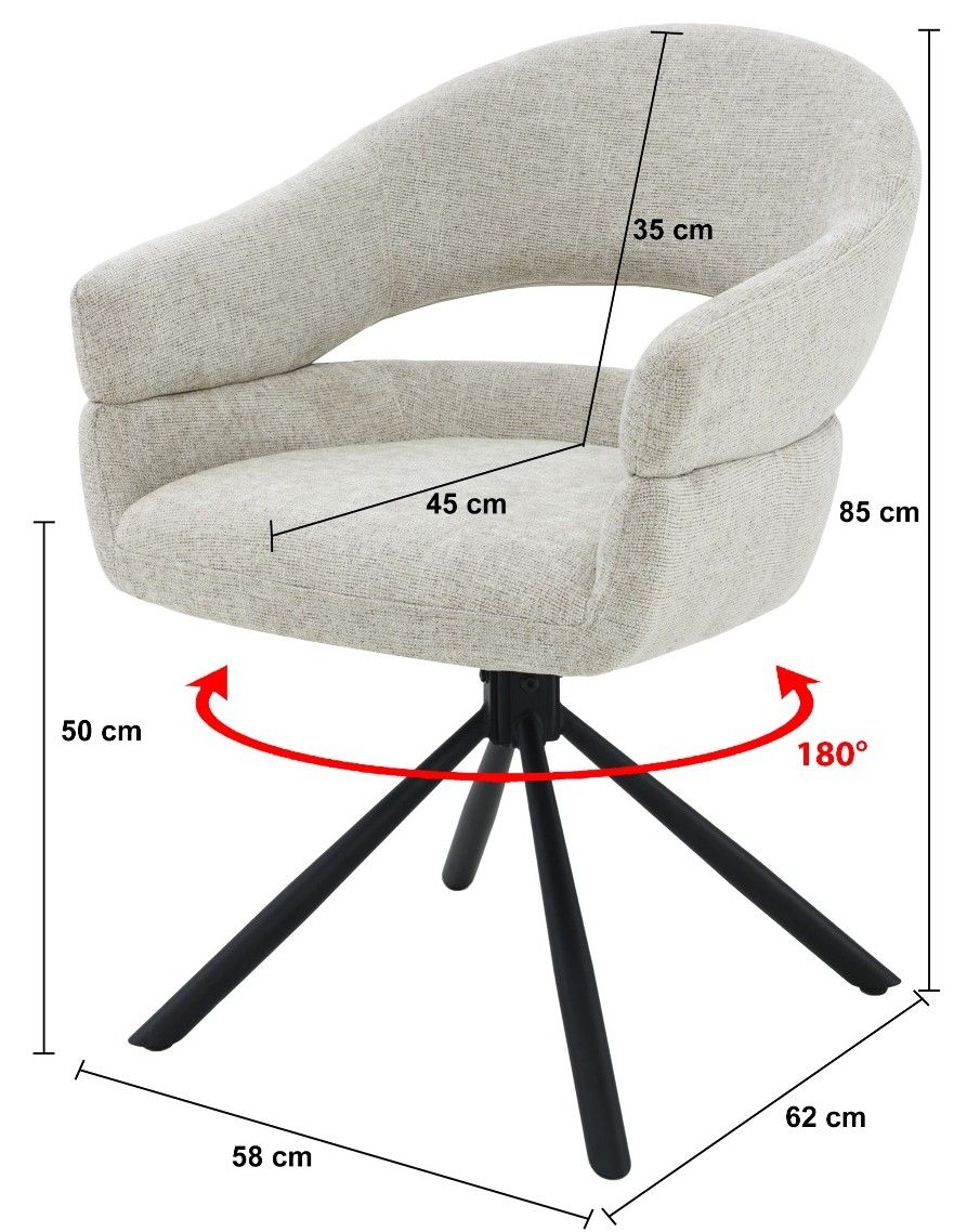Eetkamerstoel Toffee Linn B58 x D62 x H85 cm