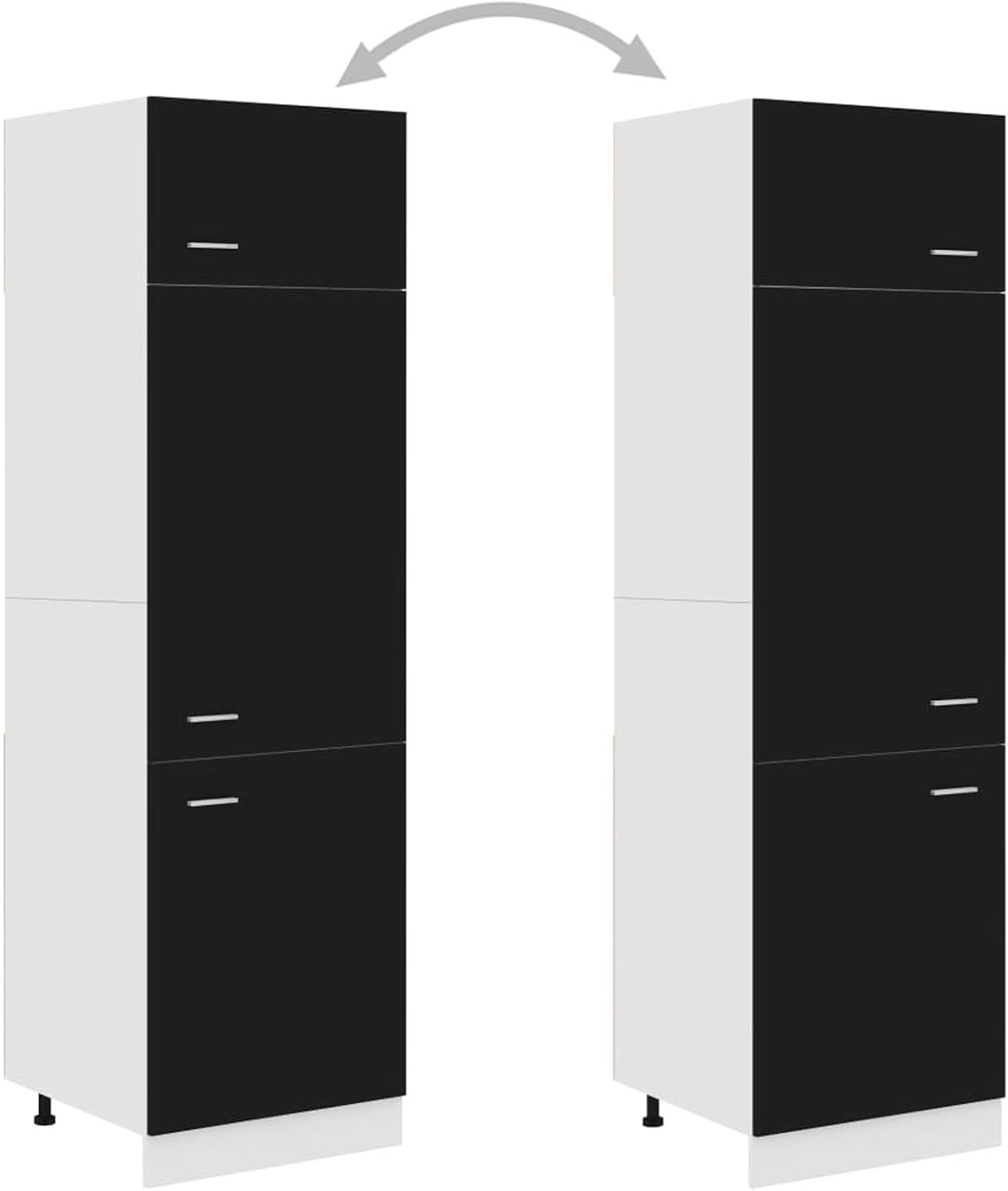 Tidyard Küchenschrank Aufbewahrungsschrank Ofenschrank Mit 3 Türen Backofenschrank Herdschrank Küchenzeile Küchenmöbel Unterschrank Backofen Schrank 60x46x81,5cm Mit 4 Regalböden,Spanplatte