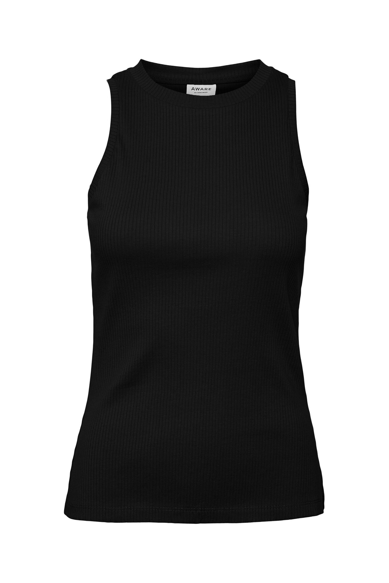 Camiseta regata de algodão - Preta