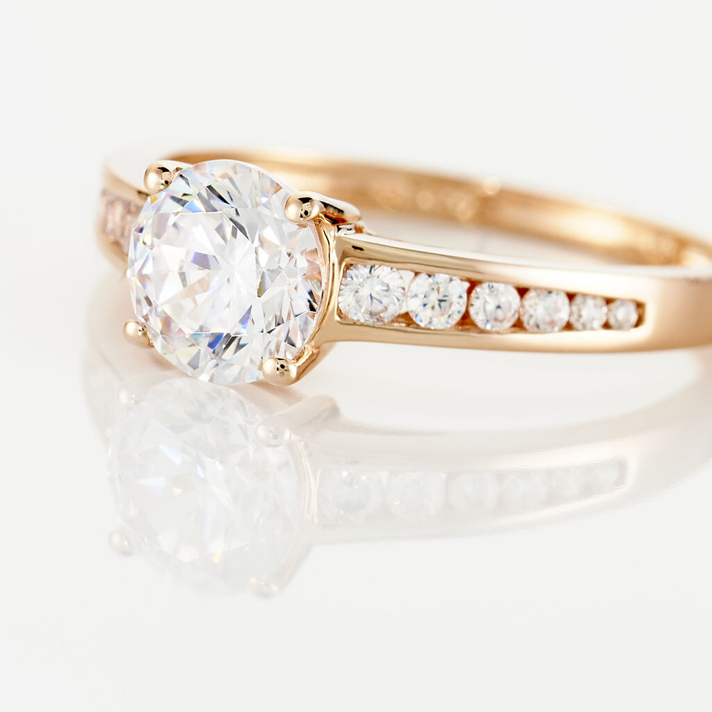 Bague Solitaire Arjuna Or Rose Oxyde De Zirconium