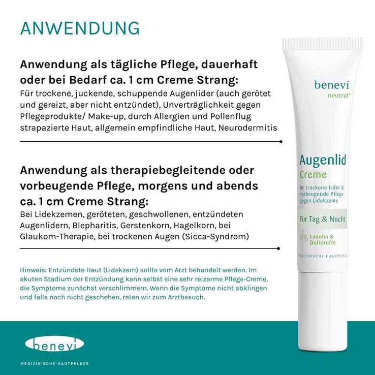 Benevi Neutral Augenlid-Creme, 15 ml