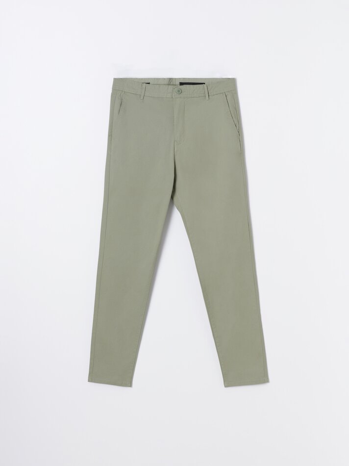 Calça chino com microestampa - Verde claro