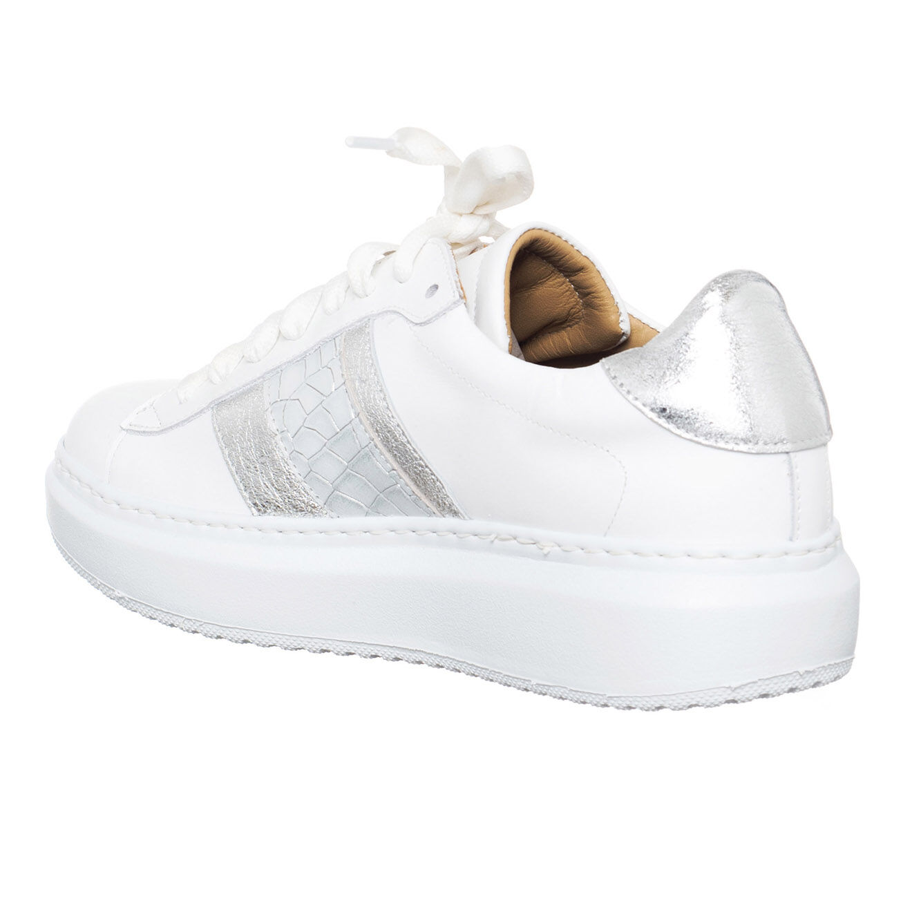 Loretta Pettinari Baskets en Cuir Tina blanches