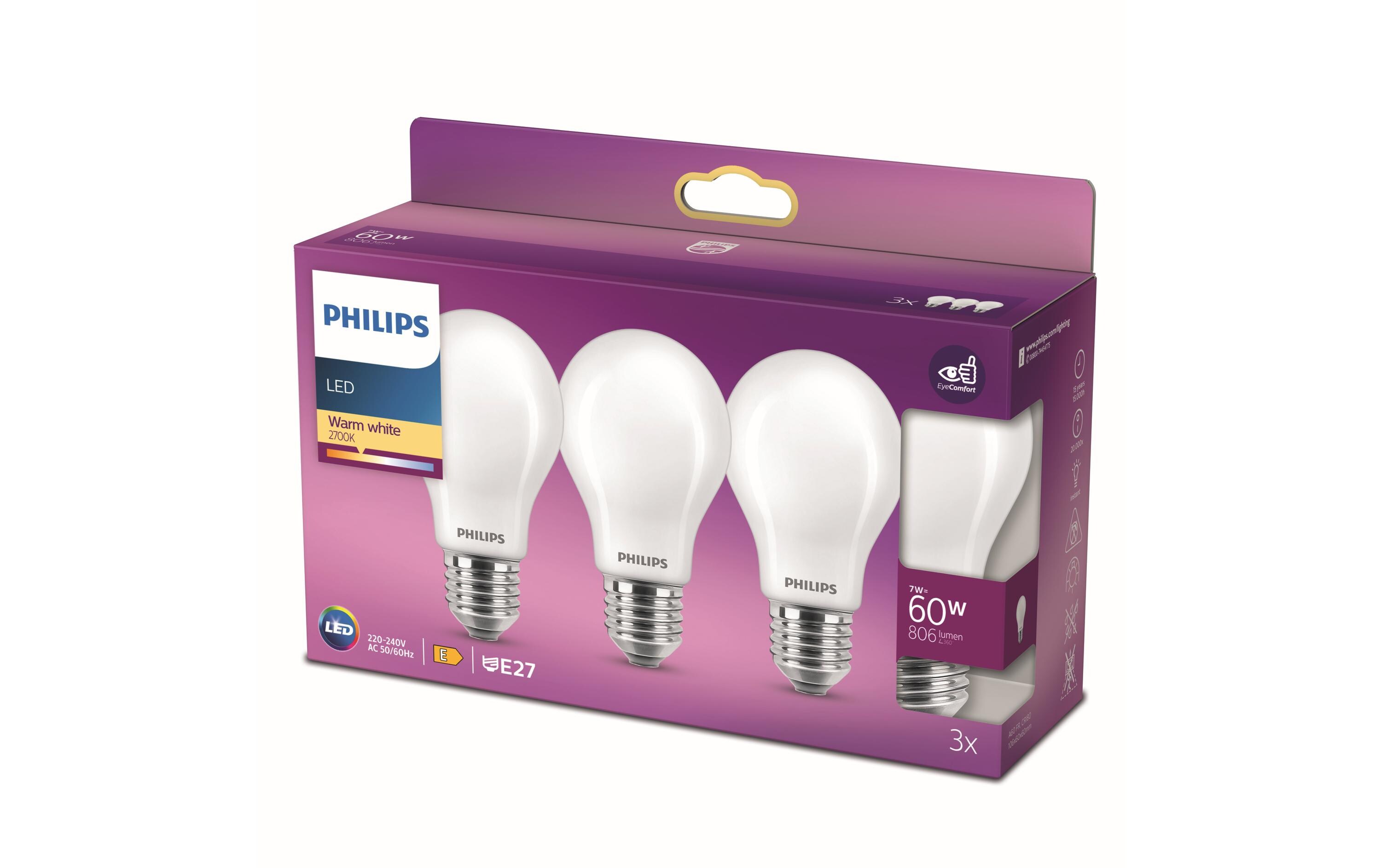 Lampe LEDcla 60W A60 E27 WW FR ND 3PF/6 WarmweissLeuchtmittel A60 mit matter Oberfläche