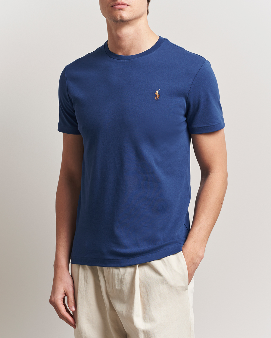 Polo Ralph Lauren Luxury Pima Cotton Crew Neck T-Shirt Annapolis Blue