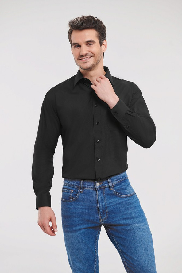 Russell Collection RU934M - Chemise Popeline Homme Manches Longues