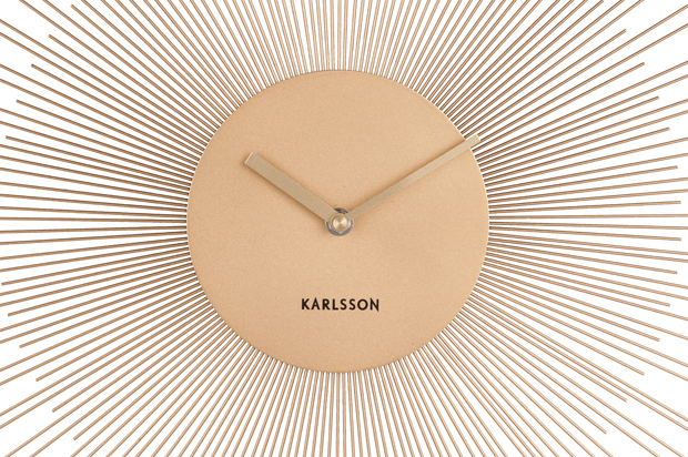 Wall clock Peony steel gold