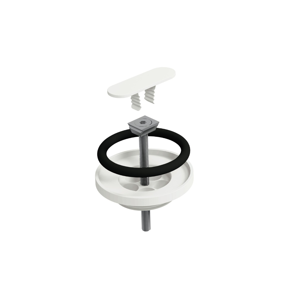 Clou (New) Flush/First afvoerplug en sifon aansluiting wit mat