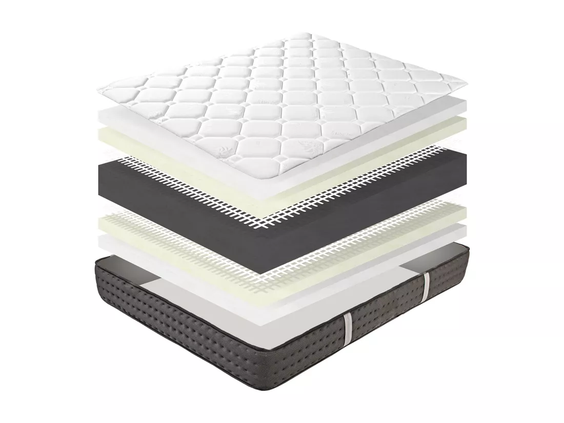 Matelas LEYN King Sizeen, réversible mousse 3D, avec face été/ hiver, mémoire de forme, indépendance du couchage - 180 X 200 X 20 cm