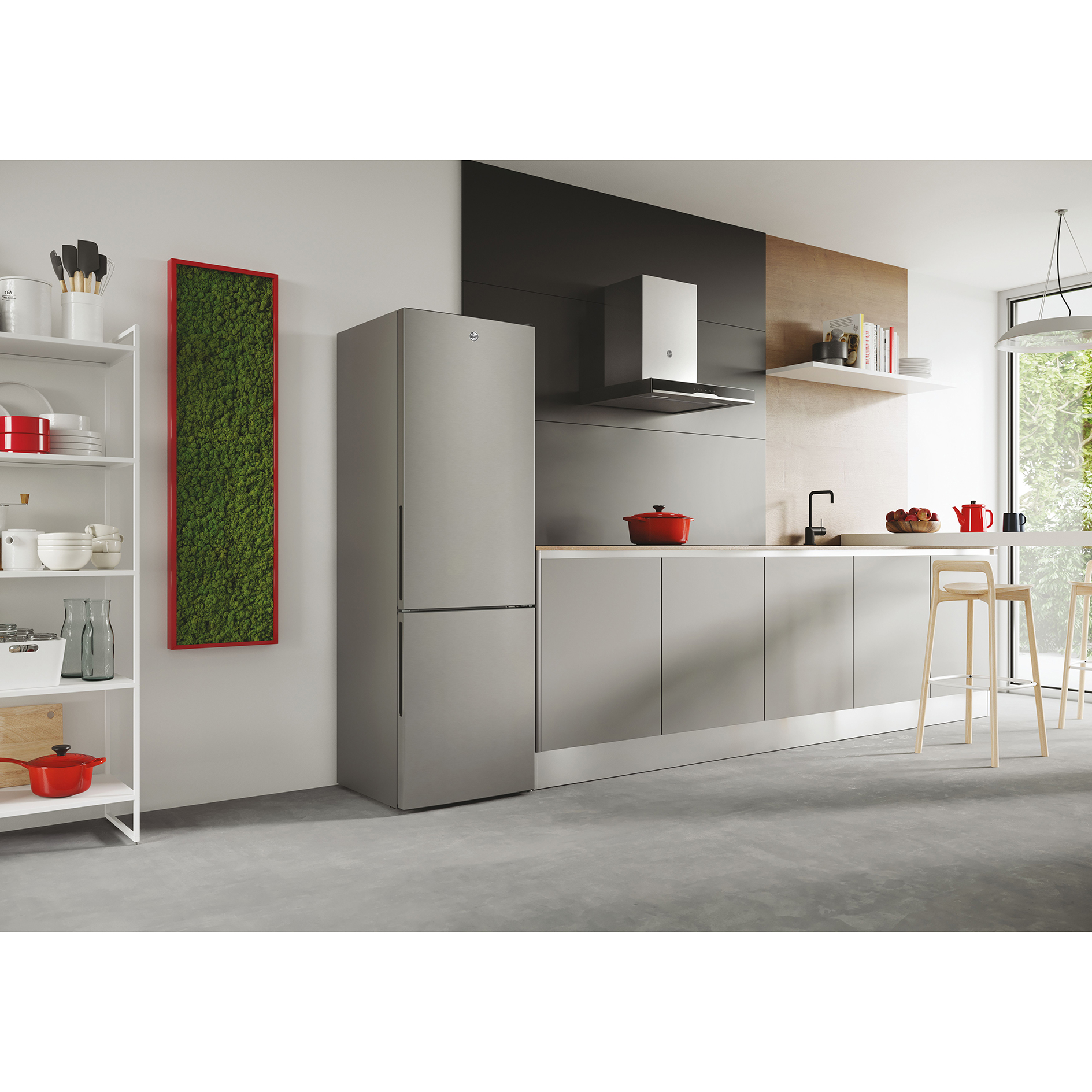 HOOVER Kühl- & Gefrierkombination HOCT3L517ES2 - silber - E