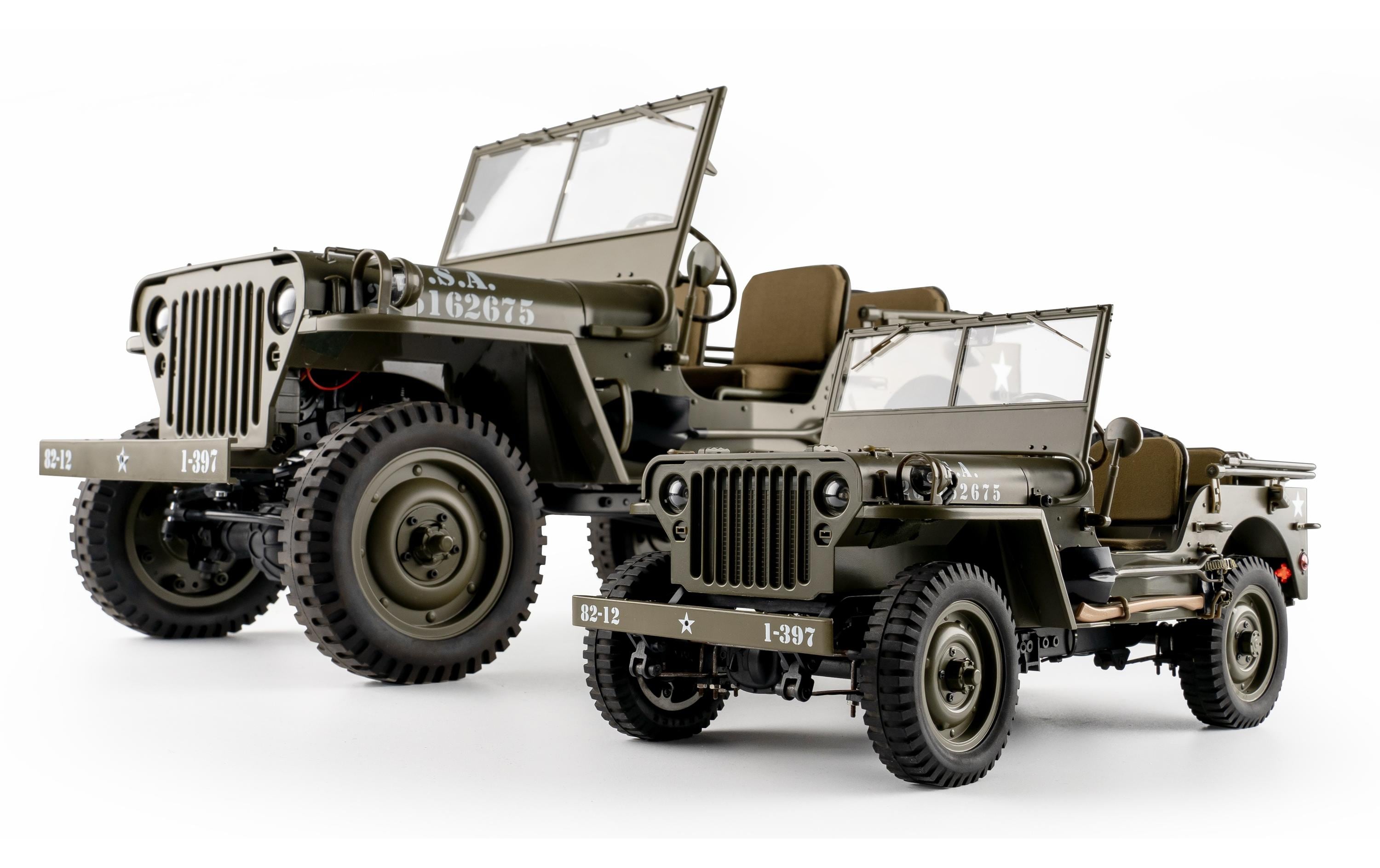 Scale Crawler 1941 MB Willys Jeep, 4 x 4 RTR, 1:12<br>1941 Willys Militär Jeep – Ein Traum für jeden Scaler