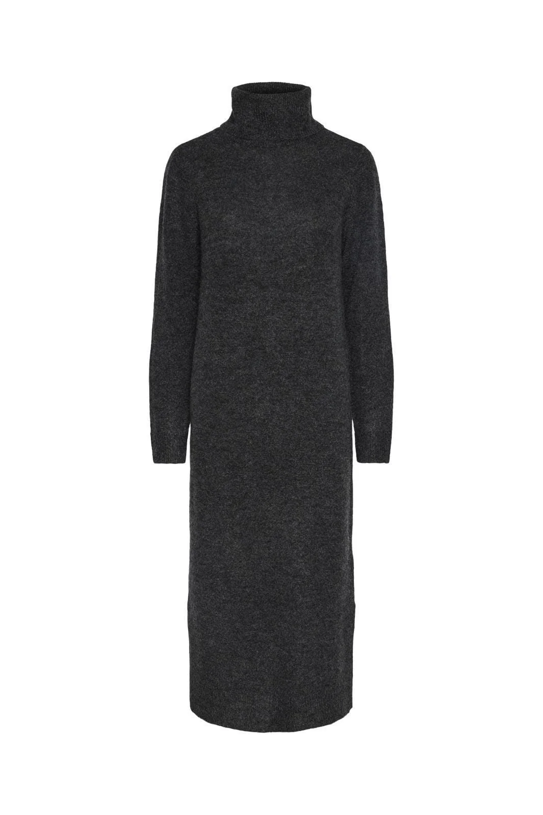 Pieces Pcjuliana Ls Rollneck Knit Dress 4533560 dark grey melange