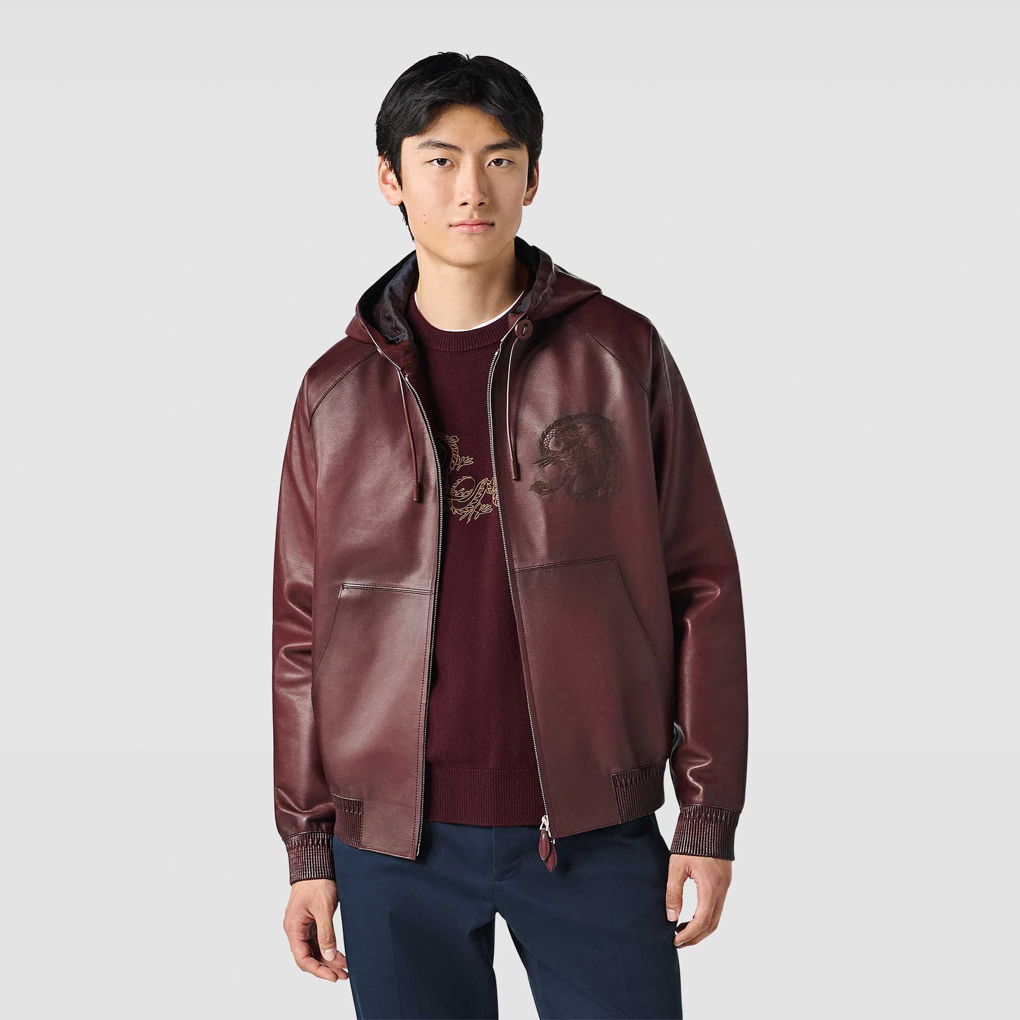 Hoodie En Cuir Patine