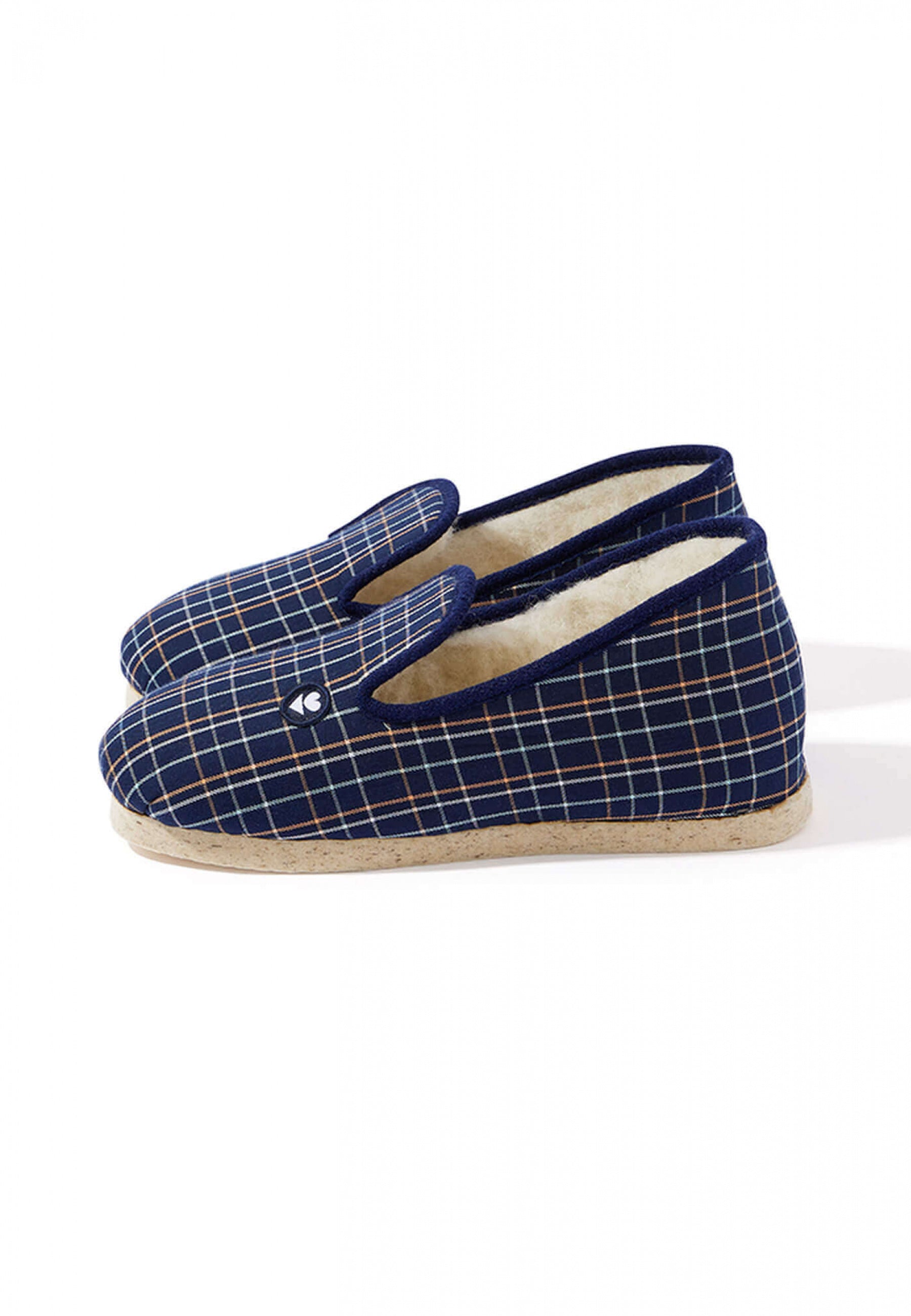 Chaussons d'intérieur en laine-Pantoufles Tomette