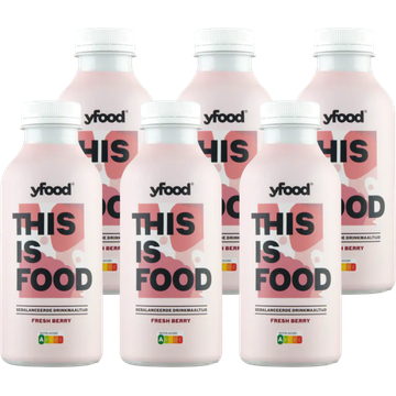 YFood Gebalanceerde Drinkmaaltijd Fresh Berry 6 x 500 ml
