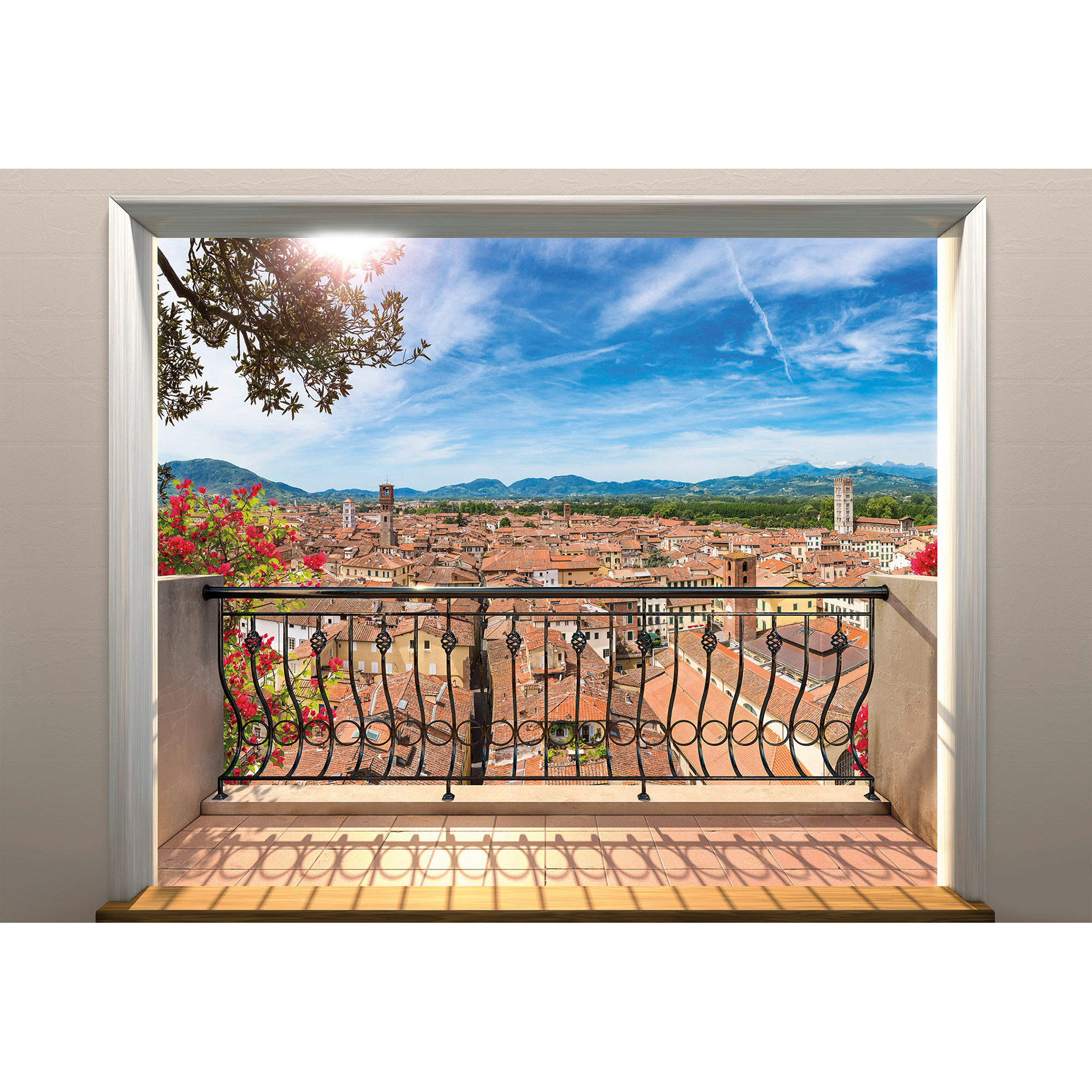 Vlies-Fototapete BALCONY - bunt - 368x248 cm