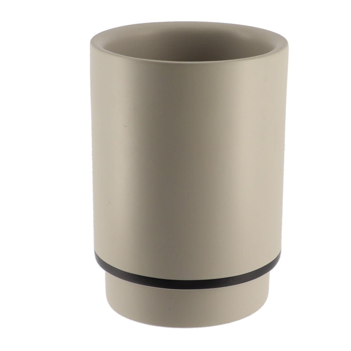 GOBELET POLYRESINE ROND FICELLE NOIR